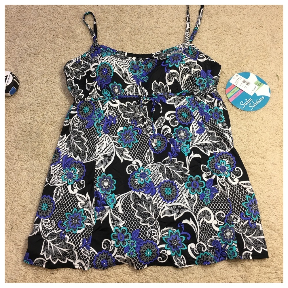 NWT! Swim Solutions Garden Lace Swimdress - Picture 2 of 11